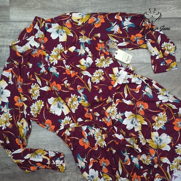 St. John's Bay Long Sleeve Button Front Tie Dress Size L - Picture 3 of 7